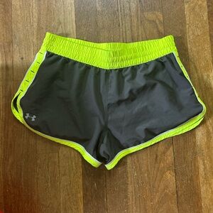 Under Armour Women's Gray and Neon Yellow Shorts